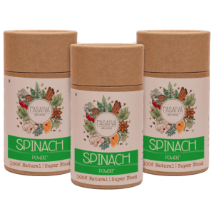 A set of three spinach powder bottles, featuring the rich green powder, each bottle highlighting the freshness and nutritional value of the spinach.