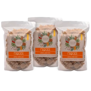 Pack of three Rabodi Whole Wheat packets, showcasing traditional dried wheat flakes, neatly arranged with clear packaging that highlights their rustic texture and natural ingredients.