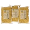 Three packets of Bikaneri Mangodi, featuring crunchy lentil dumplings, arranged together to highlight their packaging and golden-brown contents.