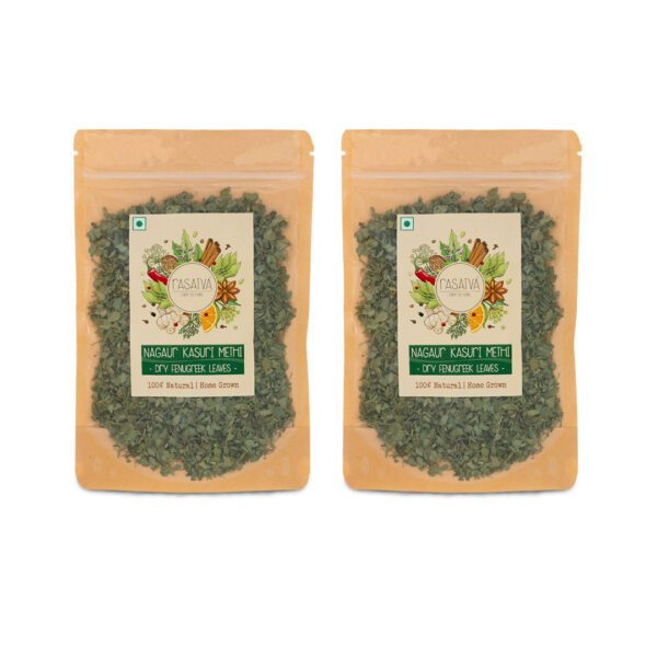 Nagaur Kasuri Methi | Dry Fenugreek Leaves | Pack of 2 x 50 grams