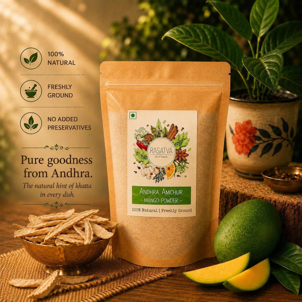 Andhra Amchur | Dry Mango Powder | 250 grams