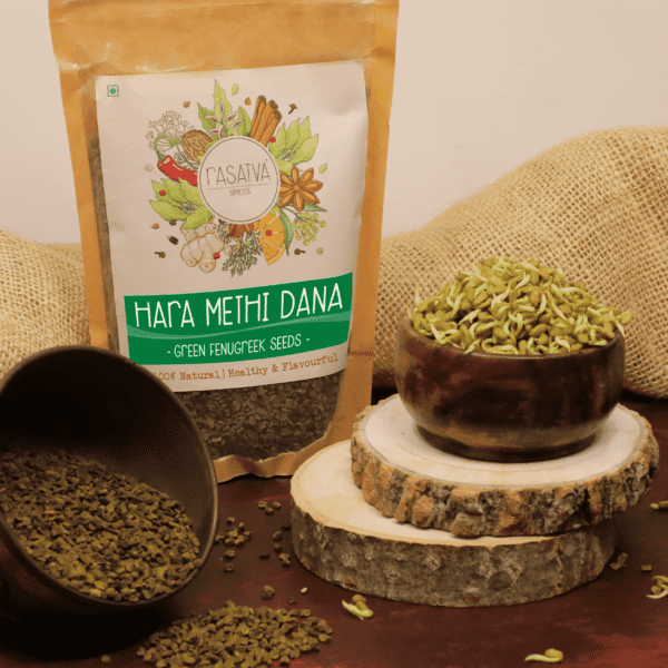 Healthy and natural Indian spices featuring pure green fenugreek seeds, enhancing taste and flavors in your dishes